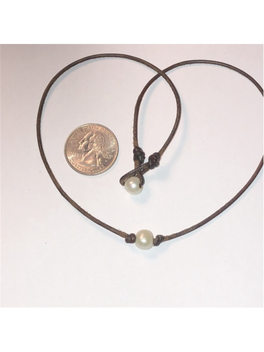 Genuine Pearls Leather Cord Dainty Boho Retro Necklace - Picture 4 of 5